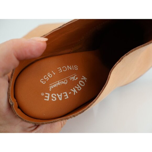 Kork-Ease Challis Women’s Size 11 Tan Leather Block Heel Mules Clogs Slip On - Picture 10 of 12
